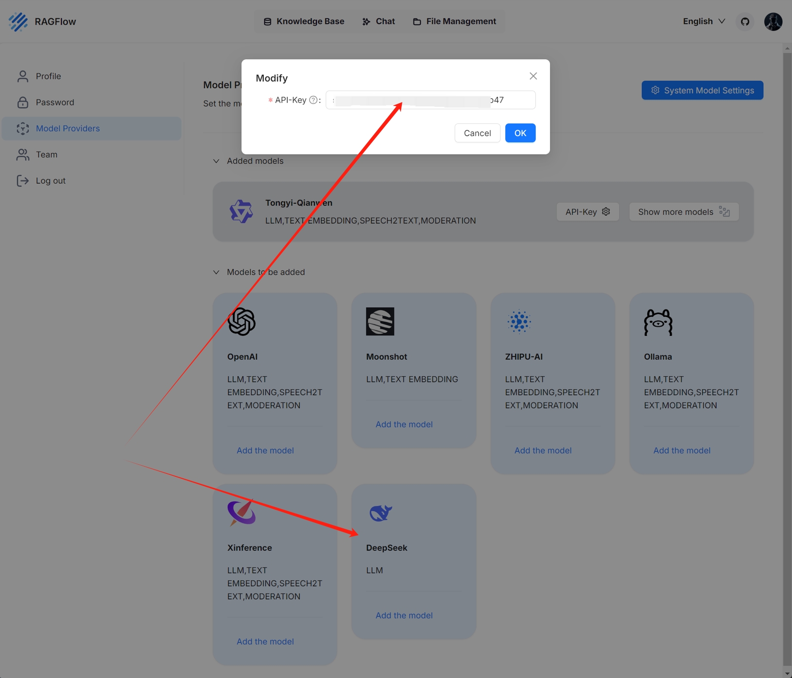 update api key